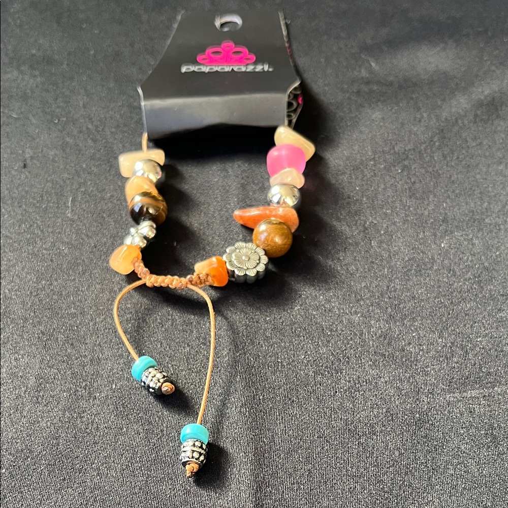 Paparazzi Vibrant Beaded Bracelet with Pink, Orange, and Turquoise